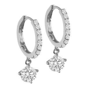 New Drop Hoop Earrings with Swarovski Crystals